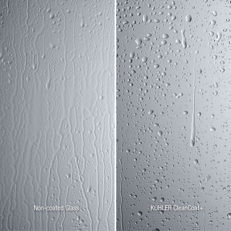 Levity 59.63" x 59.75" Bypass Bath Door with CleanCoat® Technology, Matte Nickel, Crystal Clear