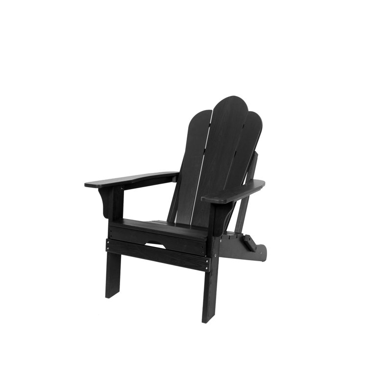 Chaise Adirondack noire pliante courbée en poly