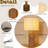 22''farmhouse Traditional Natural Solid Wood Table Lamp With Beige Fabri Drum Shade For Bedroom Living Room-291000866