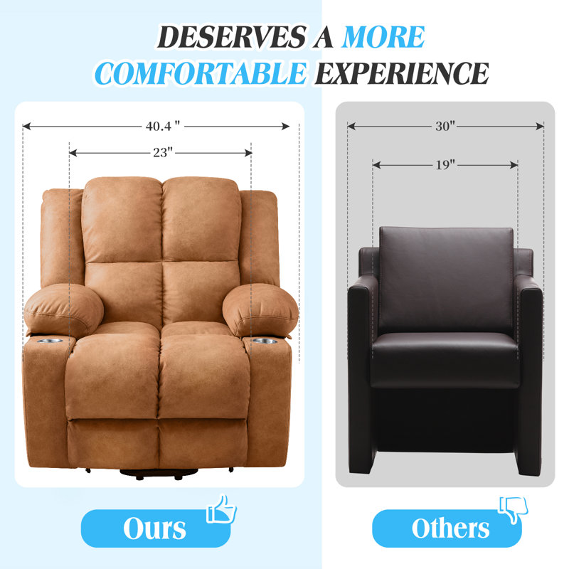 Fauteuil de massage inclinable électrique, Mélange de polyester brun