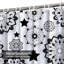 Rideau de douche imperméable psychédélique sans couture noir et blanc avec 12 crochets-583186179