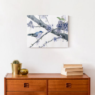 Fleurs de cerisier et oiseaux sur toile
