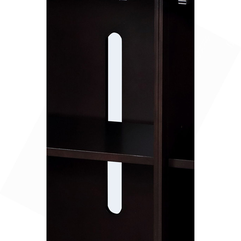 Geranio Metallic Silver & Walnut Finish Console Cabinet