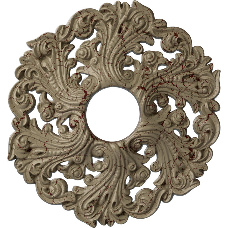 Médaillon de plafond Endurathane Sellek, DO 18 1/2 po x P 7/8 po x P 1 1/2 po (pour auvents jusqu'à 1 1/8 po), fini étain peint à la main