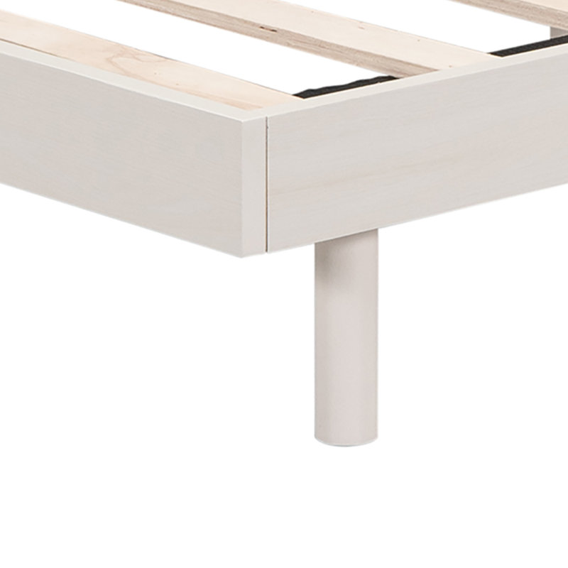 Lit double Angilee, Blanc délavé