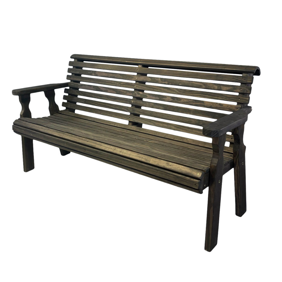 Heavy Duty Roll Back Treated Wooden Garden Bench Amish Casual 