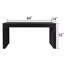 Console 64 po en bois noir moderne, élégante table d'entrée avec bordure décorative perlée