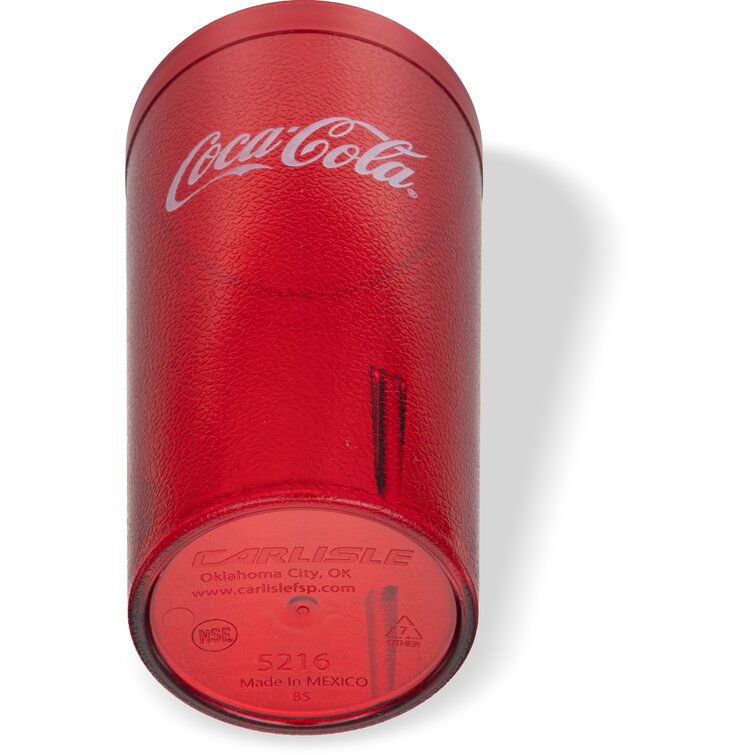 GET 6616-RC 16 oz. Red Coca-Cola® SAN Plastic Pebbled Tumbler - 72/Case