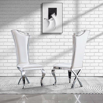 Chaise parsons en métal Jaylynn en blanc
