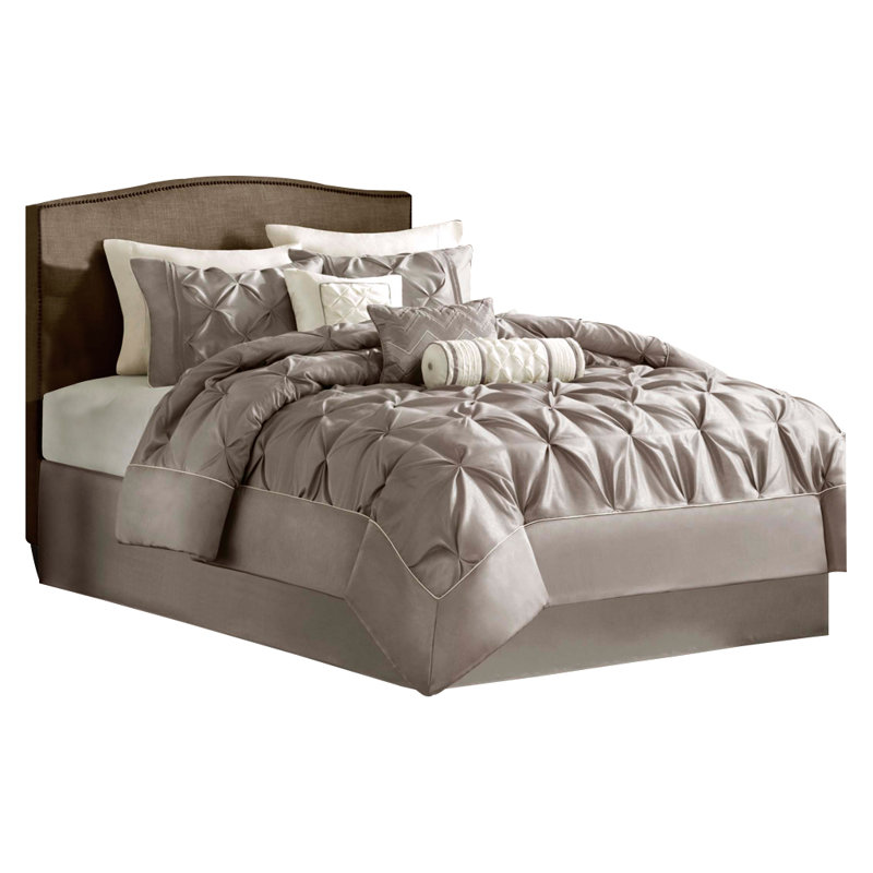 Laurel 7 Piece Tufted Comforter Set, Full Comforter + 1 Bed Skirt + 2 Shams + 3 Decorat, Seafoam