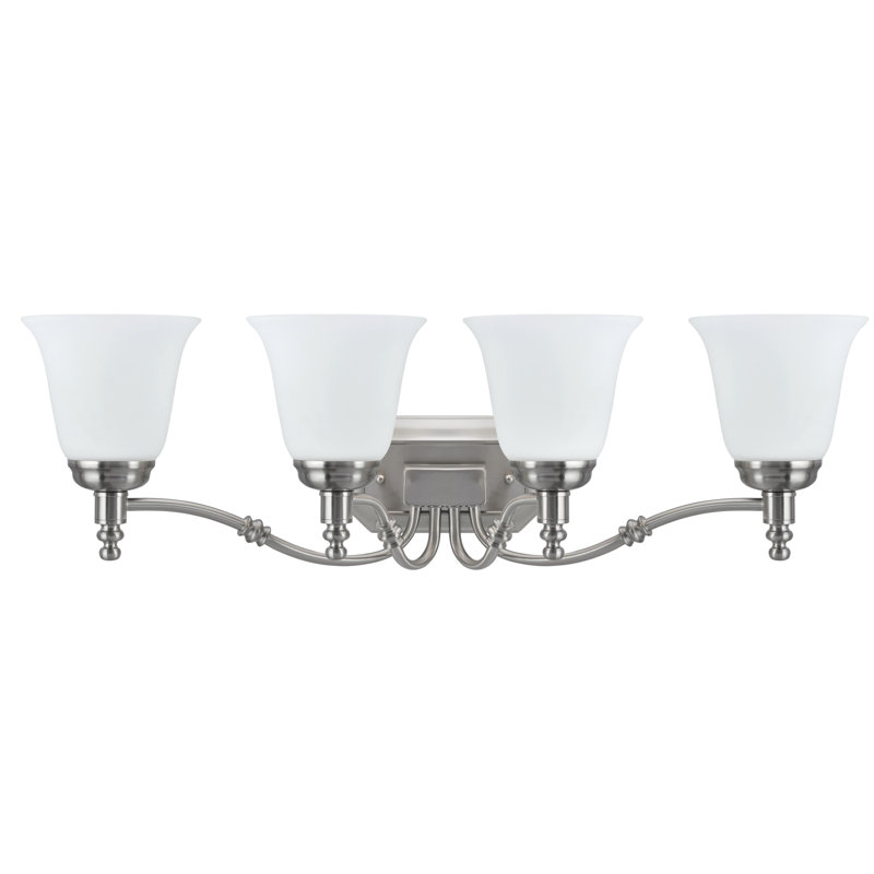 Éclairage pour meuble-lavabo 4 lumières, Nickel satiné