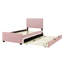 Lit plateforme tapissier simple en velours avec lit gigogne simple-1764854497