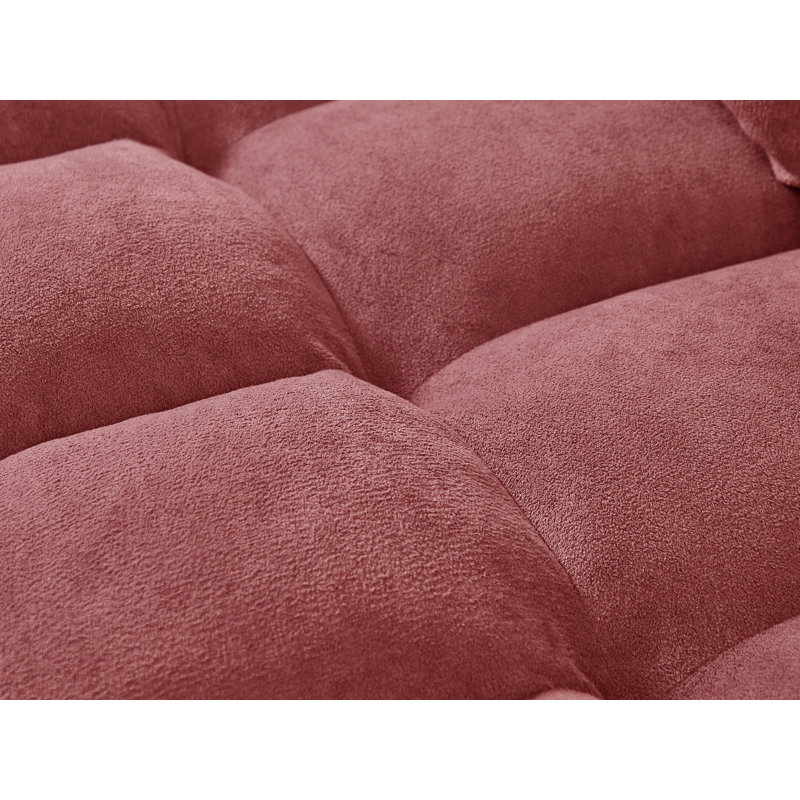 Canapé modulaire convertible en L 71 po avec méridienne et rangement, Red Chenille