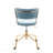 Gold Metal & Light Blue Velvet Contemporary Task Office Chair-329581865