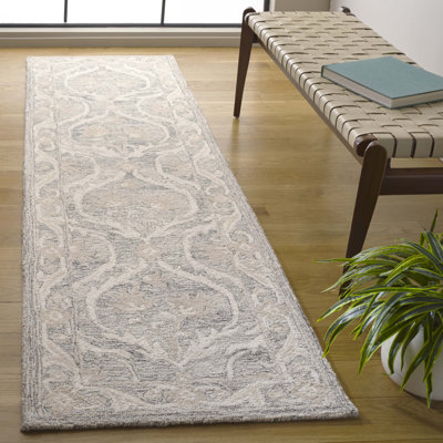 Tapis gris / ivoire en laine et coton touffeté Tyrona