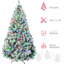 Arbre de 7,5 pi avec 1149 branches, 550 blanc chaud, moelleux, arbre de Noël artificiel Holiday Delight, lumières DEL colorées, feuilles floquées, décoration de base stable
