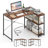 L-shaped Computer Desk With Power Outlets Adjustable Shelf Heavy-duty Metal Frame-1219861683