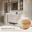 Meuble-lavabo autoportant en bois d'hévéa massif 44,09 po avec miroir-931190954