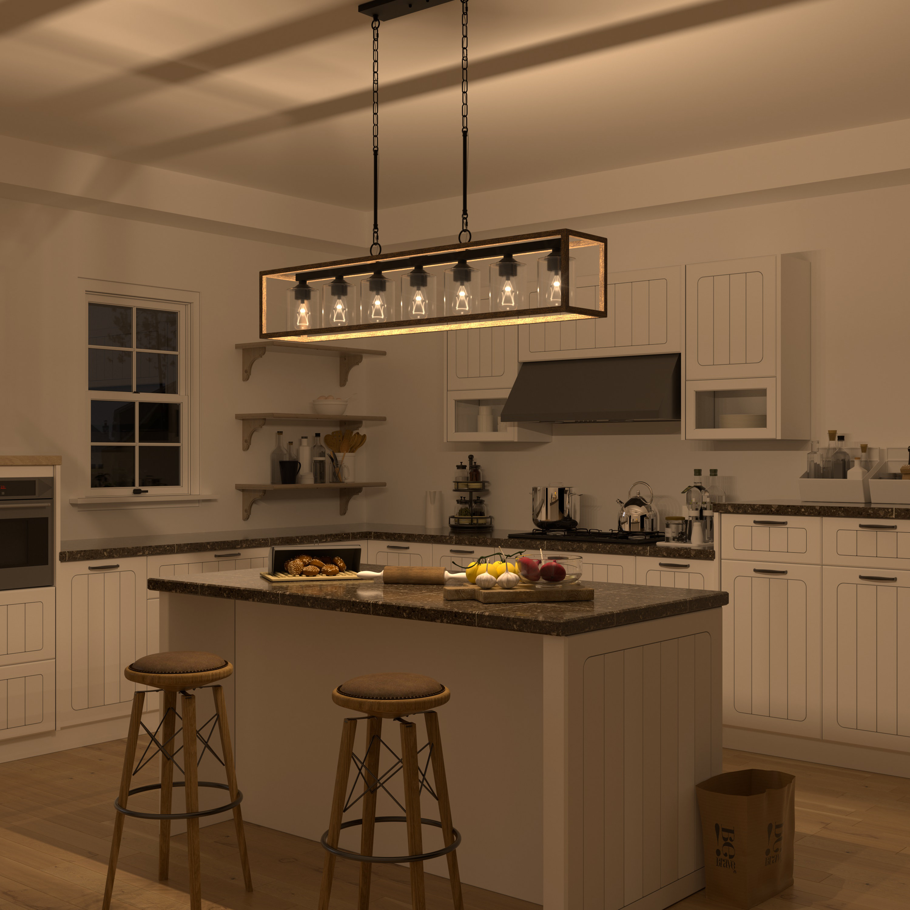 Steelside™ Elutheria 7 - Light Dimmable Kitchen Island