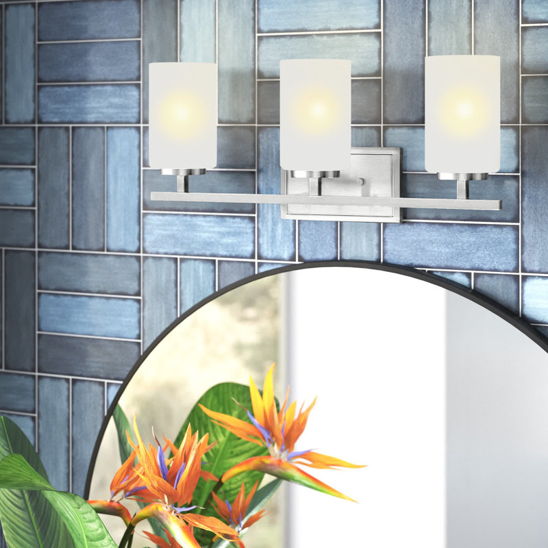 Charvic Light Dimmable Vanity Light, Brushed Nickel, 3