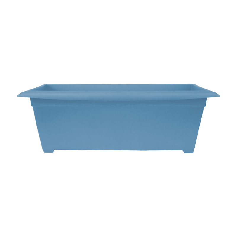 Dayton Traditional Recycled Plastic Rectangle Indoor/Outdoor Deck Box Planter, Ocean Blue
