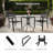 23.6In. Round Patio Bistro Table With Tempered Glass Top