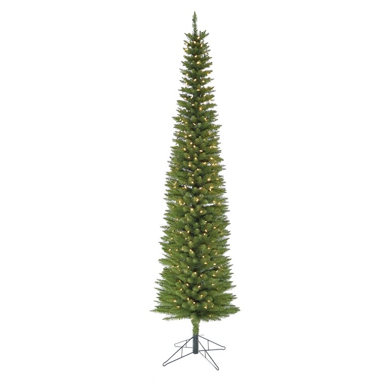 The Holiday Aisle® Slender Green Pencil Christmas Tree with LED Lights  Wayfair