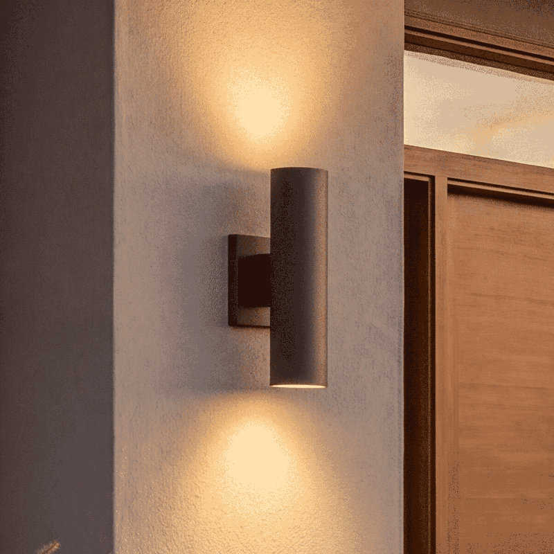 Éclairage extérieur cylindrique à 2 lumières DEL 5CCT Jonas en bronze, Bronze