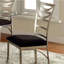 2 chaises de salle à manger, métal argenté, housse de siège en microfibre noire, dossier, 2 sièges robustes,
