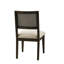 Modern Dining Chair Of 2 - Cane Back, Padded Upholstered Seat, Solid Wood Legs, Plastic Glides For Floor Protection, 87% And 4% Cotton Fabric Chairs With Accent Back