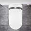 Toilette blanche allongée intelligente avec siège à ouverture / fermeture automatique, contrôle du coup de pied, chasse d'eau à jet siphonique 1,28, plusieurs modes de lavage et siège chauffant pour le confort de la salle de bain-126080991