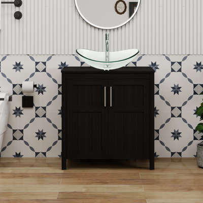 Meuble-lavabo simple 30 po avec lavabo moderne autoportant