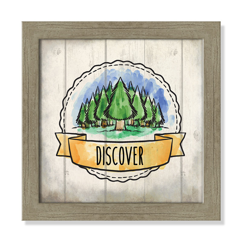 «Adventure is out There», art encadré 3, H 12 po x l 12 po x P 0,6 po, Encadré plat de bois de grange gris