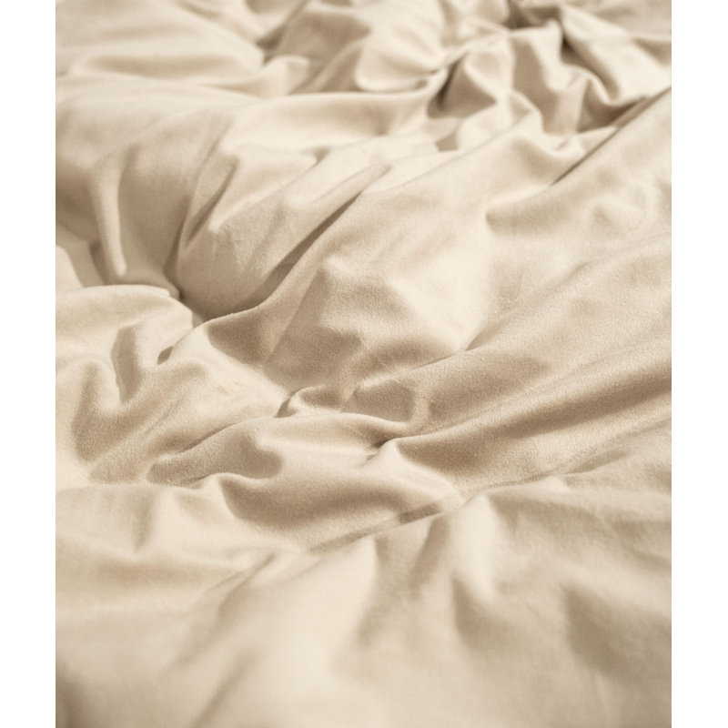 Ensemble de housse de couette de luxe double, couleur vison, 79 x 87 pouces | 100% coton, 242 fils, fermeture à boutons | Comprend 2 taies d'oreiller de 12 po x 20 po et de 17 po x 17 po | Doux, durable, lavable à la machine pour une literie confortable
