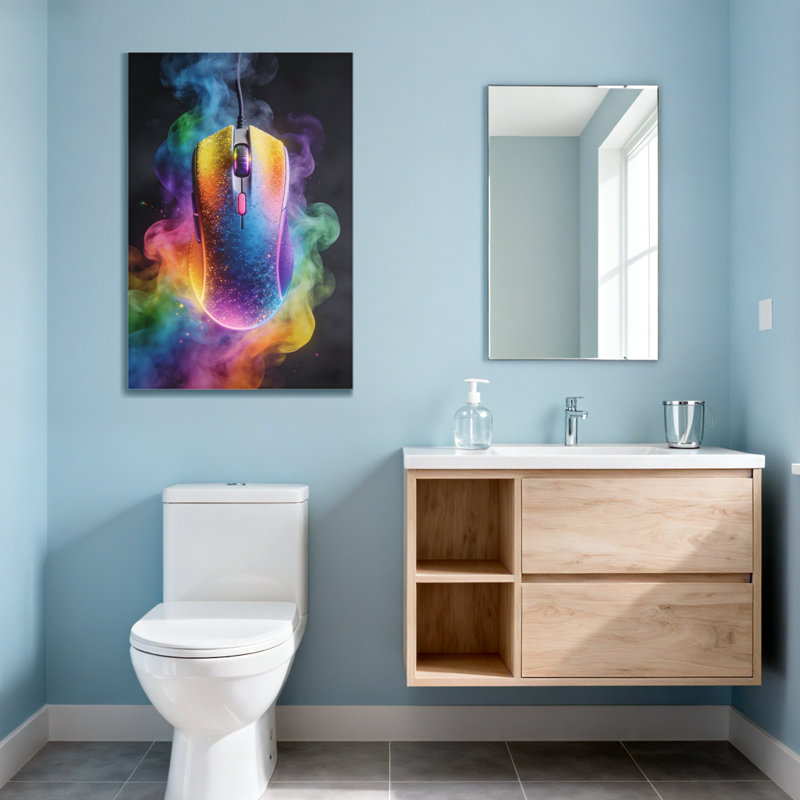 Abstract Colorful Mouse With Rainbow Smoke Effect