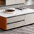 Rectangular saddle leather rock slab coffee table-1688116498
