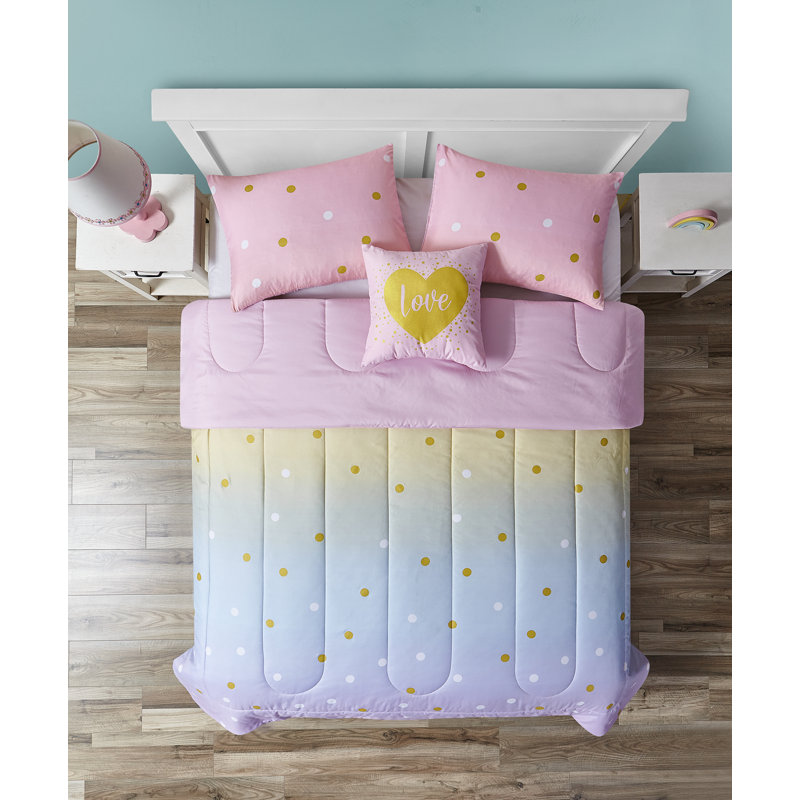 Polyester Percale Comforter, Twin Comforter + 1 Sham + 1 Throw Pillow