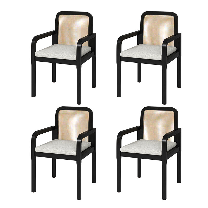 Chaise avec accoudoirs en H 19 po avec coussin amovible Amadou, Noir