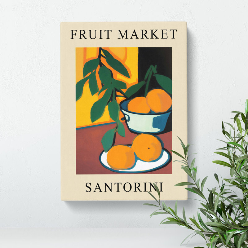 Orange Santorini Fruit Market - Wrapped Canvas, 50cm H x 35cm W x 3cm D