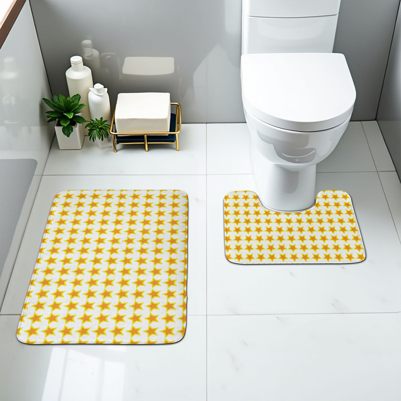  Ensemble de tapis abstraits pour salle de bain 2 pièces