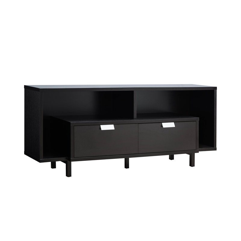 Allegro TV Stand,TV console,Media Console for TVs up to 65" with Two Shelves and Two Drawers, Espresso