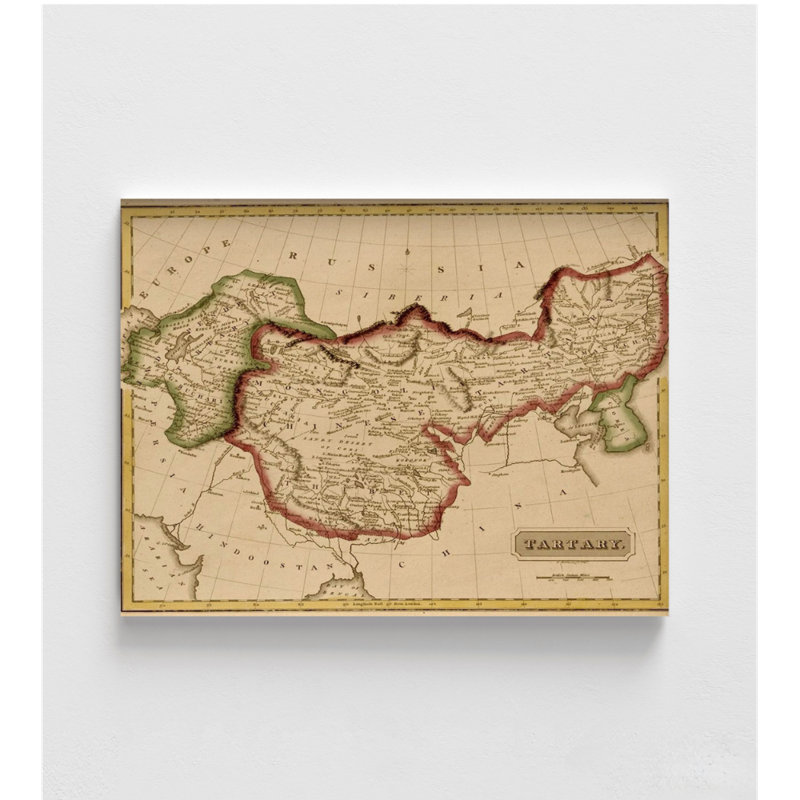 Tartare de Mongolie 1817, bibliothèque, carte antique, histoire, art mural, impression de carte de Mongolie