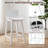 24.5" Counter Height Bar Stools Set of 4 w/ Footrest Solid Rubber Wood Legs-5328761-5328760