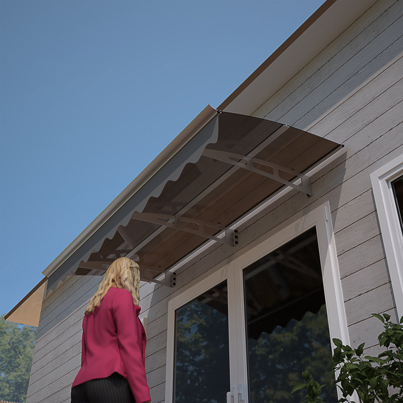 79" X 34" Window Awnings Door Entrance Canopy, Gray/Brown