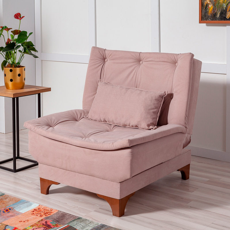 Fauteuil convertible capitonné l 29,53 po Crosland, Tricot beige