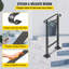 42.5" H x 19.7 " W x 6.3" D Adjustable Iron Handrail Black Fits 1 To 2 Steps Handrail Concrete Decor