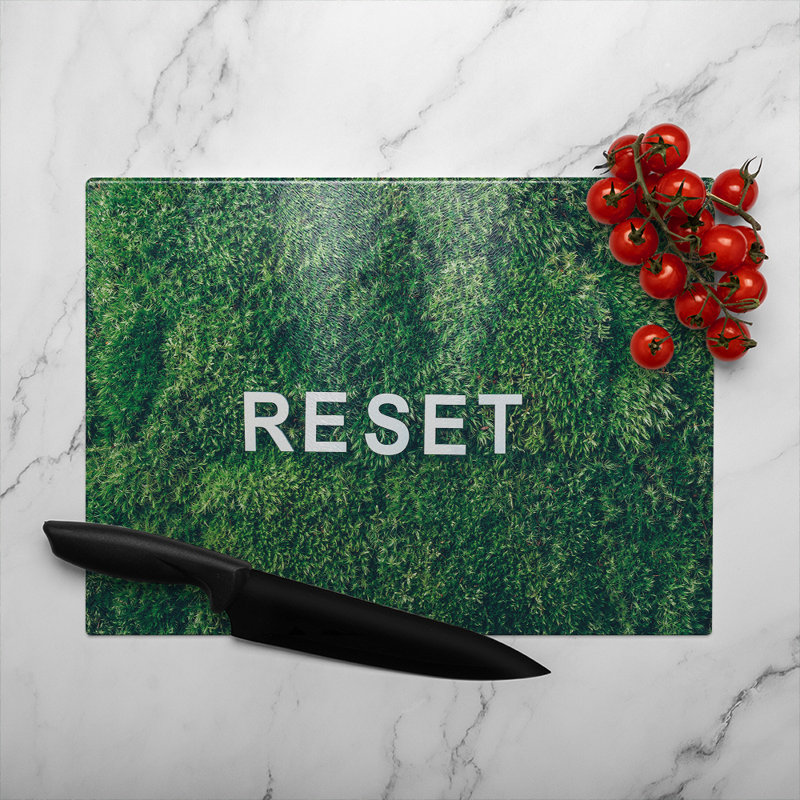 Wellness Re Designer Glass Chopping Board, 40cm L x 28cm W