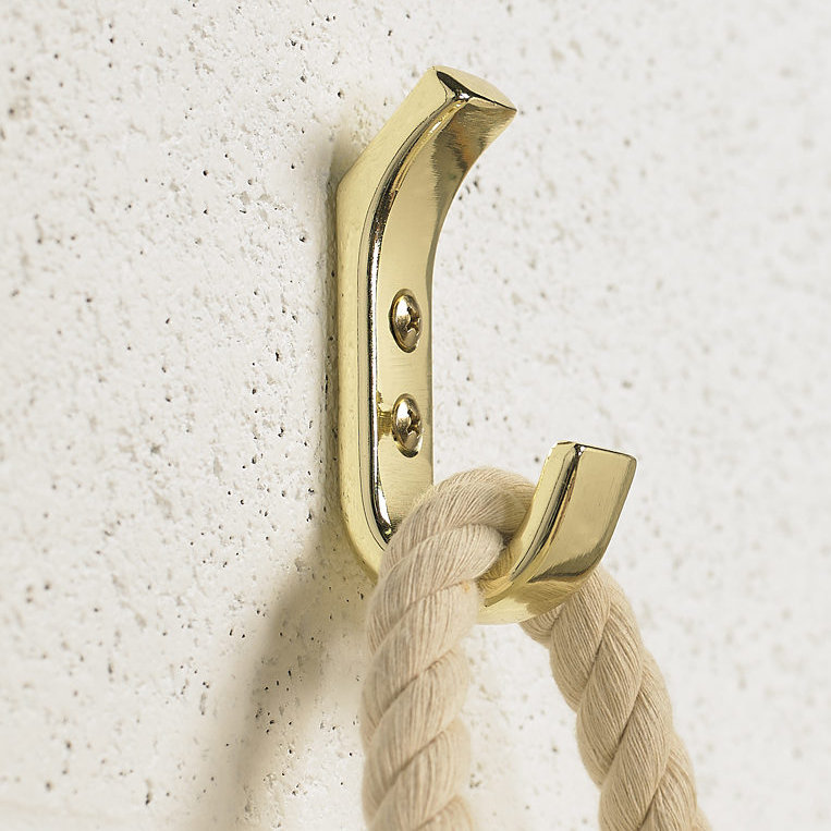 Utility Metal Wall Hook, Brass