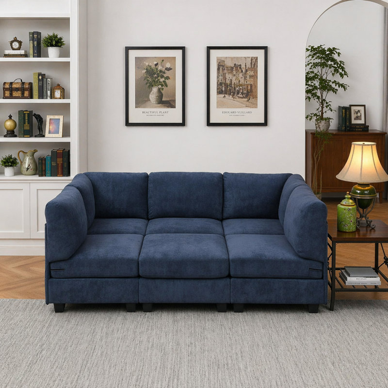 Polyester Modular Sectional Sofa With Tool-Free Assembly