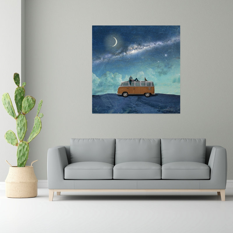 Stargazing, paysage abstrait contemporain, art naturel, H 48 po x l 48 po